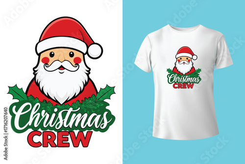 Ho Ho Ho Merry Christmas design with smiley face and checkered background for Christmas celebration