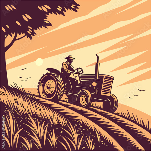 tractor on field