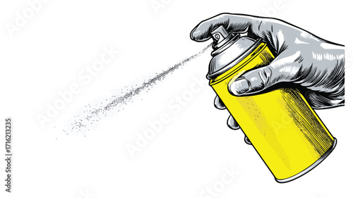 Hand Holding Aerosol Nozzle: Professional Image for Marketing and Design Projects