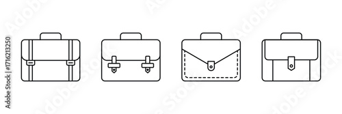 Briefcase icon set. Business bag, portfolio symbol. Briefcase vector icon . eps 10