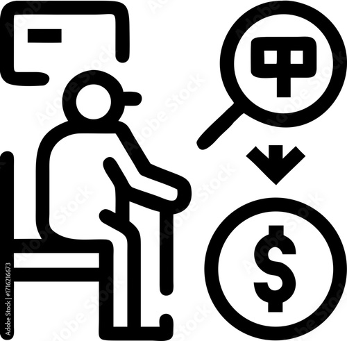 pension vector icon