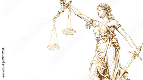 Lady Justice Statue: Symbol of Law and Order in Low Angle View