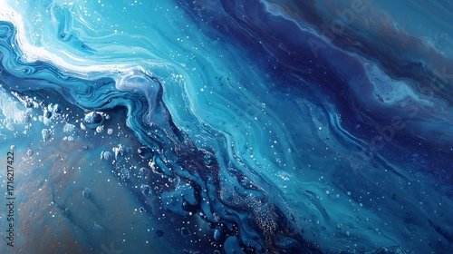 Fototapeta Naklejka Na Ścianę i Meble -  Blue water abstract swirling pattern