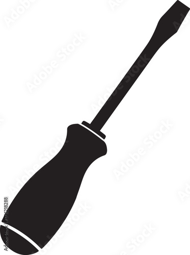 Screwdriver silhouette, flathead screwdriver silhouette icon vector, screwdriver flathead stencil icon, screwdriver icon vector illustration
