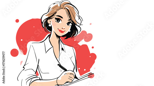 Professional Businesswoman Vector Illustration for Modern Cartoons