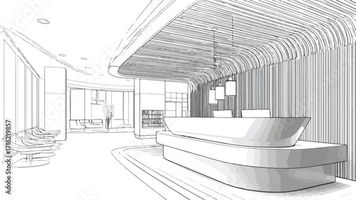 Modern Hospital Reception Waiting Hall Design Concept