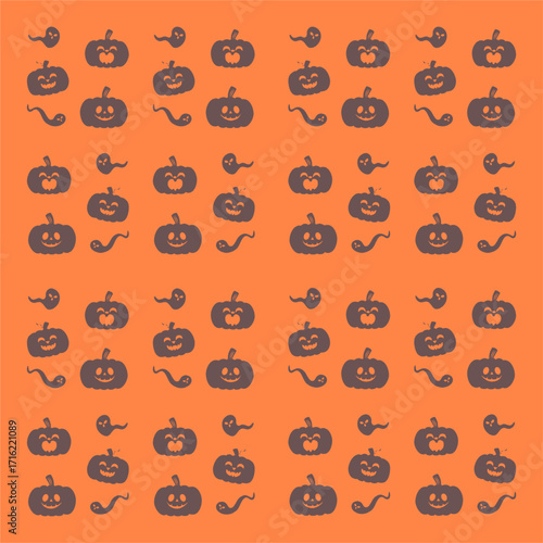 Halloween vector , seamless pattern with pumpkins