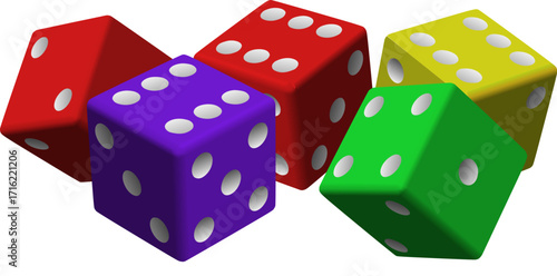 dice on blue