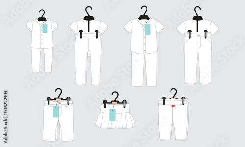 Kids Dress Design with hanger vector illustration