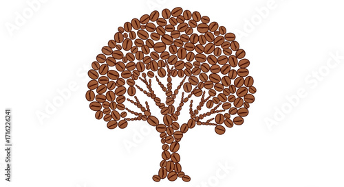 Rich coffee bean tree symbolizes growth, aroma, and the essence of brewing flavorful beverages