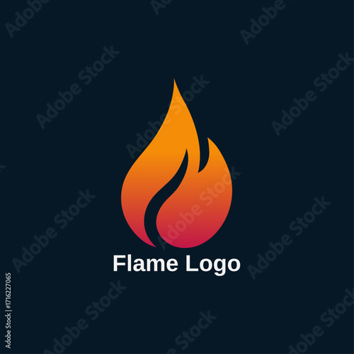 Creative fire vector logo, Abstract flame design, Burning fire silhouette, Bonfire emblem for branding identity