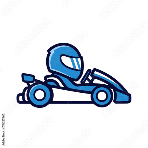 Blue Go Kart with Driver Icon.