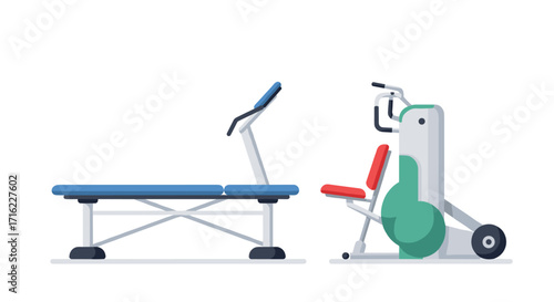 Modern home gym equipment for fitness enthusiasts on a white background