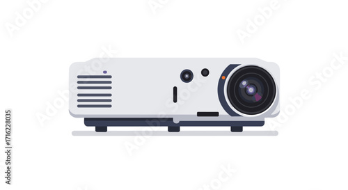 Modern digital projector on white background for office and classroom use