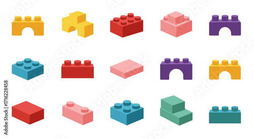 Colorful building blocks collection for creative play and design inspiration