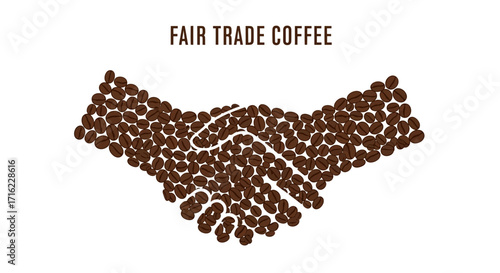 Fair trade coffee beans unite in a symbolic handshake representing partnership and ethical sourcing