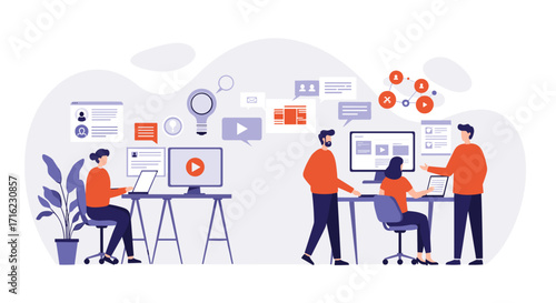 Team collaboration and communication in modern workspace