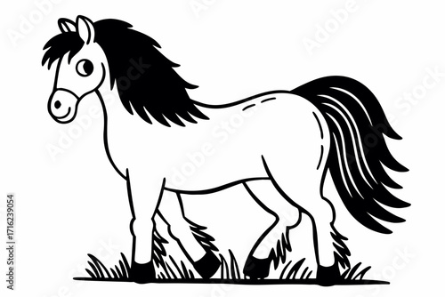 black horse vector illustration
