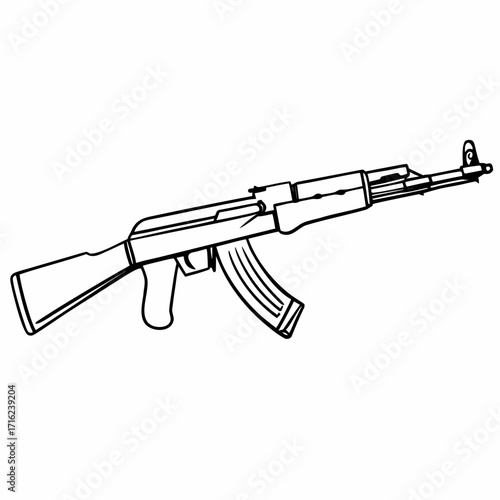 vector illustration of a gun