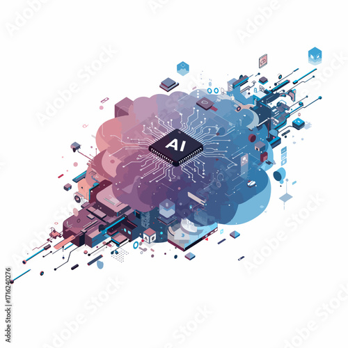 AI brain modern technology concept for innovative solutions and digital transformation success