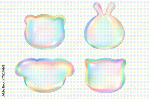 動物のシャボン玉ベクターイラスト