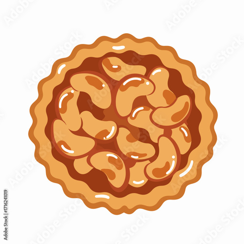 Golden apple pie delight, fresh baked dessert, sweet autumn treat, holiday baking, vector