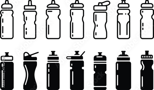 Collection of Sports Water Bottle Icons