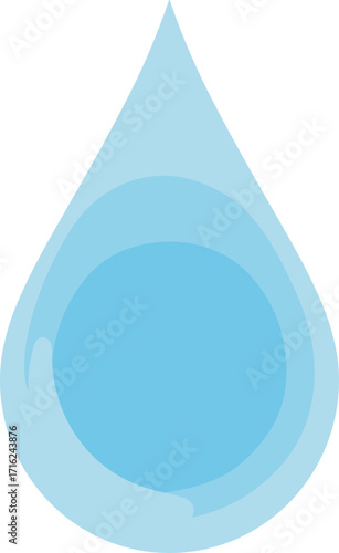 Simple Minimalist Blue Water Drop Symbol Graphic Element Illustration