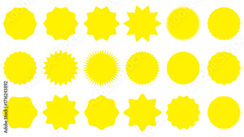 ギザギザフレームセット　セールステッカー　黄色
Jagged Frame Set Sale Sticker Yellow