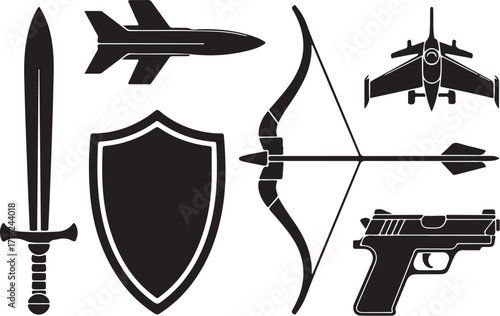 Iconic weaponry and defense tools collection