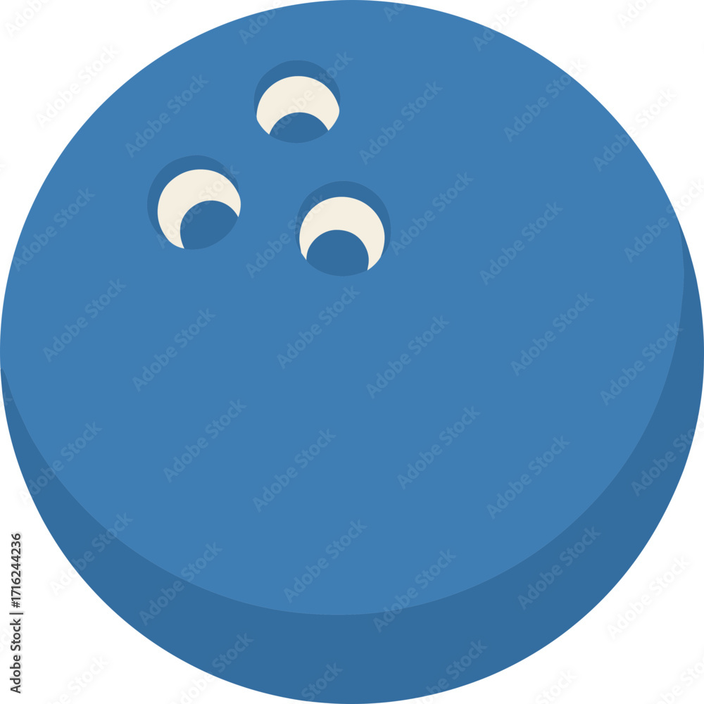 Fototapeta premium Isometric Simple Bowling Ball Illustration with Finger Holes for Sport