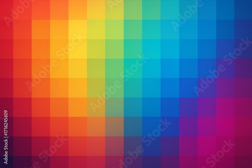 Abstract Gradient Cubes Geometric Background in Rainbow Colors