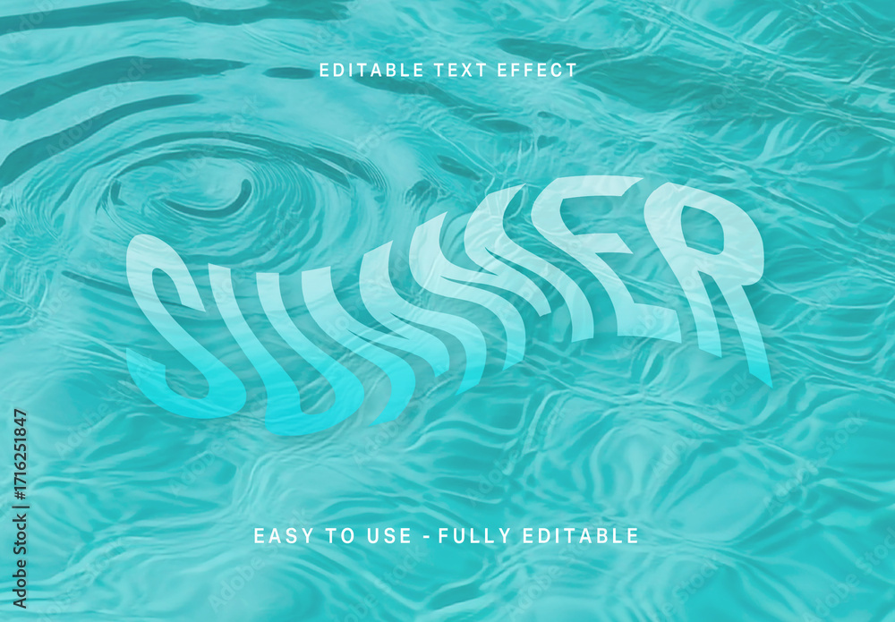 Blue Circular Wave Water Ripple Text Effect Liquid Motion Font Stock ...