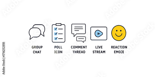 Print  Social media monetization icon set – affiliate link, sponsored post, ad revenue, influencer payout, and brand deal icon, simple bold vector, isolated on white background