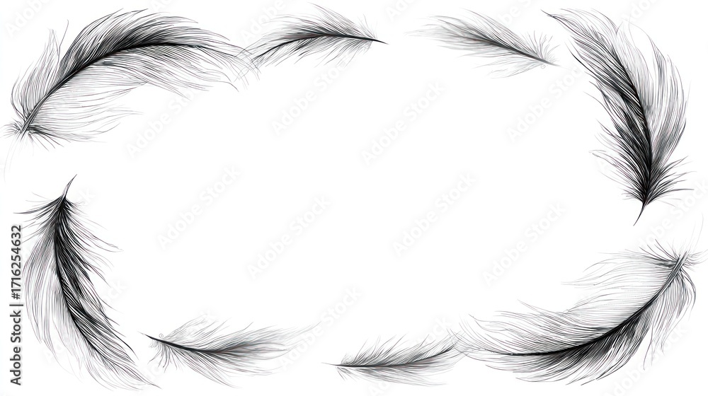 Obraz premium Feathers frame design