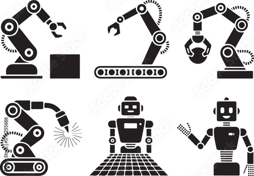 Robotic arms and robots for industry and automation
