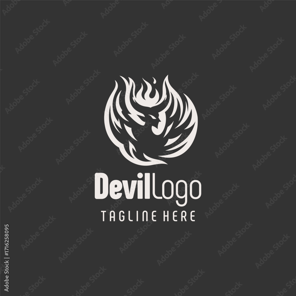 Obraz premium Creative Black White Devil Branding