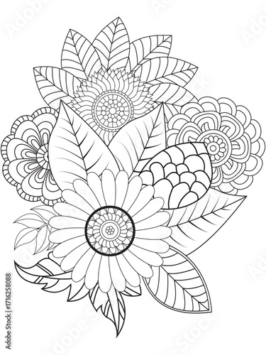 Flower mandala illustration. Oriental pattern, vintage