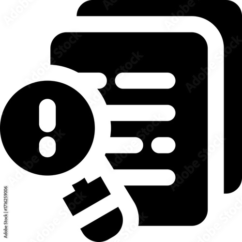 plagiarism glyph icon. Strong and solid vector icon for websites, mobile interfaces, presentations, and visual branding. High quality and easy to edit.