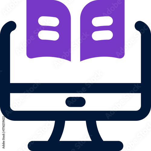 ebook duotone icon. Sleek and modern vector icon for websites, mobile apps, marketing materials, and corporate design. Fully scalable and ready to use.