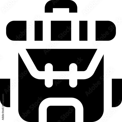 backpack glyph icon. Strong and solid vector icon for websites, mobile interfaces, presentations, and visual branding. High quality and easy to edit.