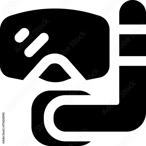 diving mask glyph icon. Strong and solid vector icon for websites, mobile interfaces, presentations, and visual branding. High quality and easy to edit.
