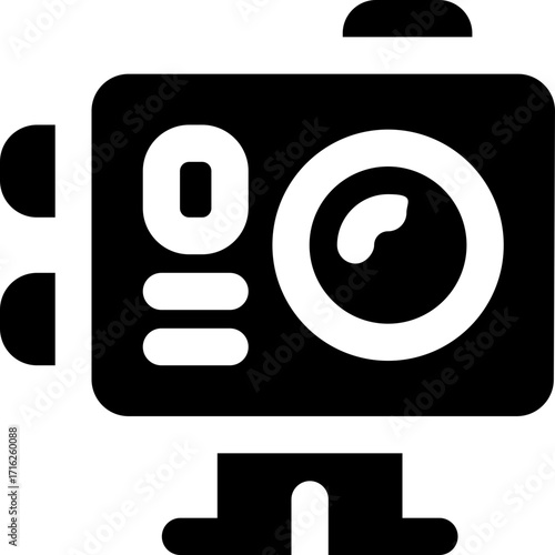 gopro glyph icon. Strong and solid vector icon for websites, mobile interfaces, presentations, and visual branding. High quality and easy to edit.