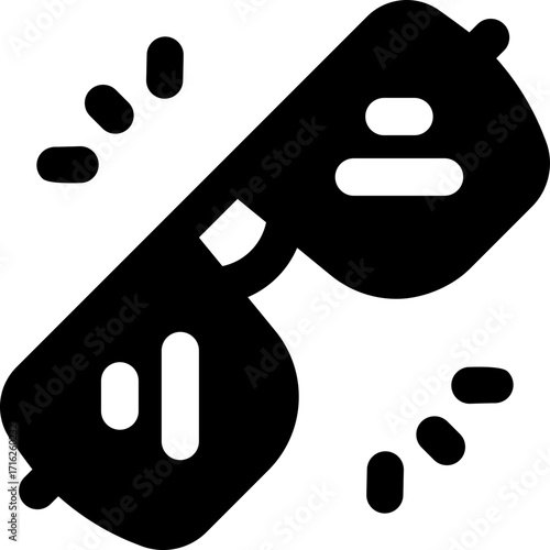 sunglass glyph icon. Strong and solid vector icon for websites, mobile interfaces, presentations, and visual branding. High quality and easy to edit.