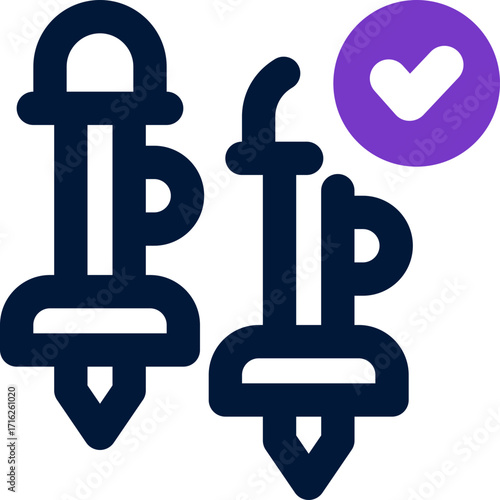 trekking pole duotone icon. Sleek and modern vector icon for websites, mobile apps, marketing materials, and corporate design. Fully scalable and ready to use.