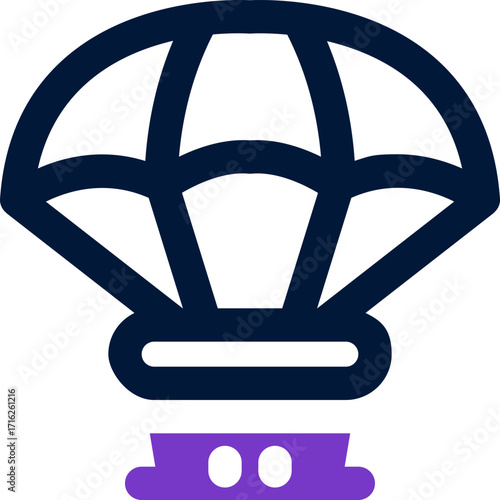 parachute duotone icon. Sleek and modern vector icon for websites, mobile apps, marketing materials, and corporate design. Fully scalable and ready to use.