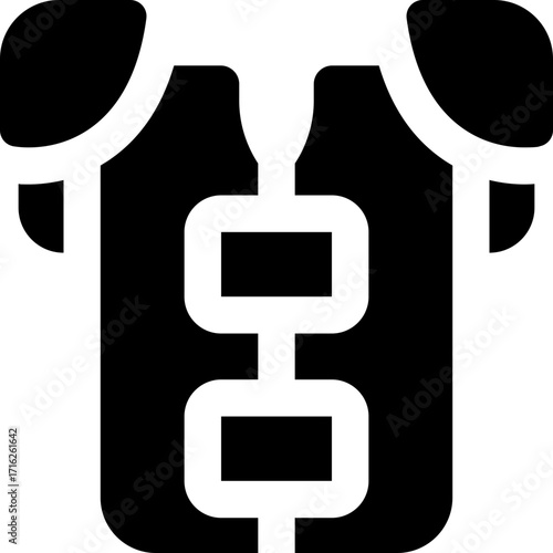shoulder pad glyph icon. Strong and solid vector icon for websites, mobile interfaces, presentations, and visual branding. High quality and easy to edit.