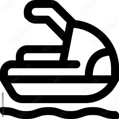 jet ski line icon. Clean and minimalist vector icon for websites, mobile apps, presentations, and logos. Fully scalable and customizable for any project.