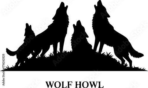 "Wolf Howling at the Moon Silhouette Set"

"Pack of Wolves – Vector Howling Designs"

"Wild Wolf Silhouette Collection for Logos and Art"