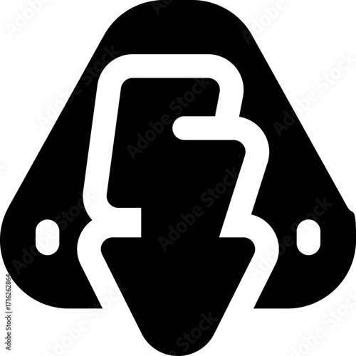 high voltage glyph icon. Strong and solid vector icon for websites, mobile interfaces, presentations, and visual branding. High quality and easy to edit.